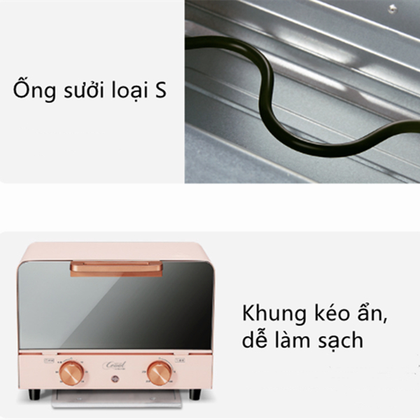 Lò nướng điện nhỏ đa năng gia đình, lò nướng mini 12L