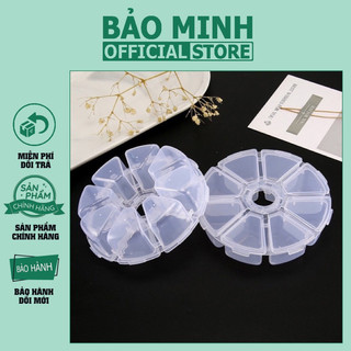 Hộp nhựa tròn có ngăn - Hộp đựng charm, đá trang trí nail - Nhỏ gọn - Tiện lợi - Hộp đựng đồ ngành mi nail giá rẻ