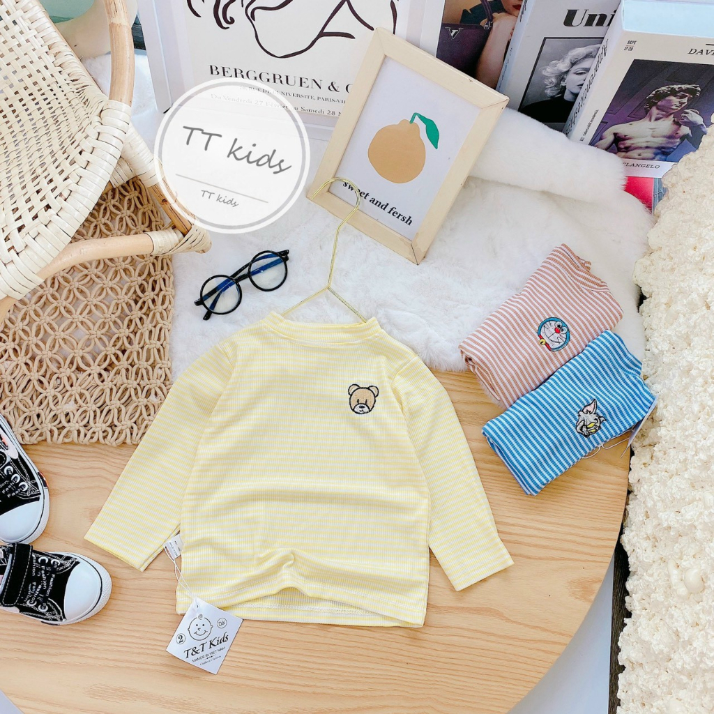 Áo thu đông chất tăm lạnh đẹp, áo giữ nhiệt cho bé trai bé gái từ 6-16kg