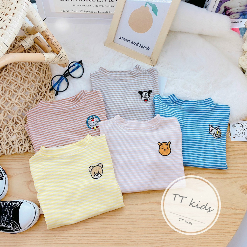 Áo thu đông chất tăm lạnh đẹp, áo giữ nhiệt cho bé trai bé gái từ 6-16kg