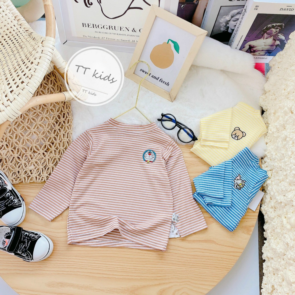 Áo thu đông chất tăm lạnh đẹp, áo giữ nhiệt cho bé trai bé gái từ 6-16kg