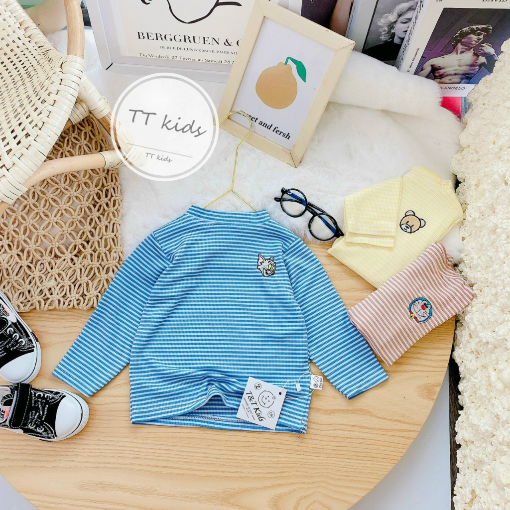 Áo thu đông chất tăm lạnh đẹp, áo giữ nhiệt cho bé trai bé gái từ 6-16kg