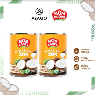 Combo 02 lon nước cốt dừa mom cooks 400ml/lon - thương hiệu mom cooks - azago