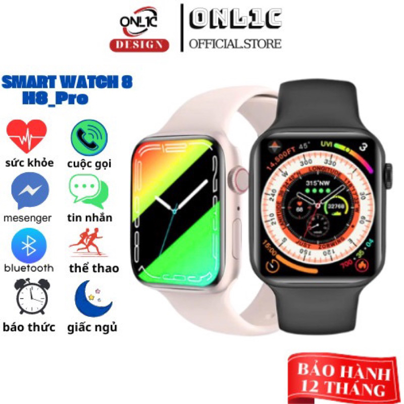 Đồng hồ thông minh ONL1C Smartwatch 8 Nghe gọi, Chơi game, Theo dõi Sức khỏe, Chống nước dùng cho Nam nữ