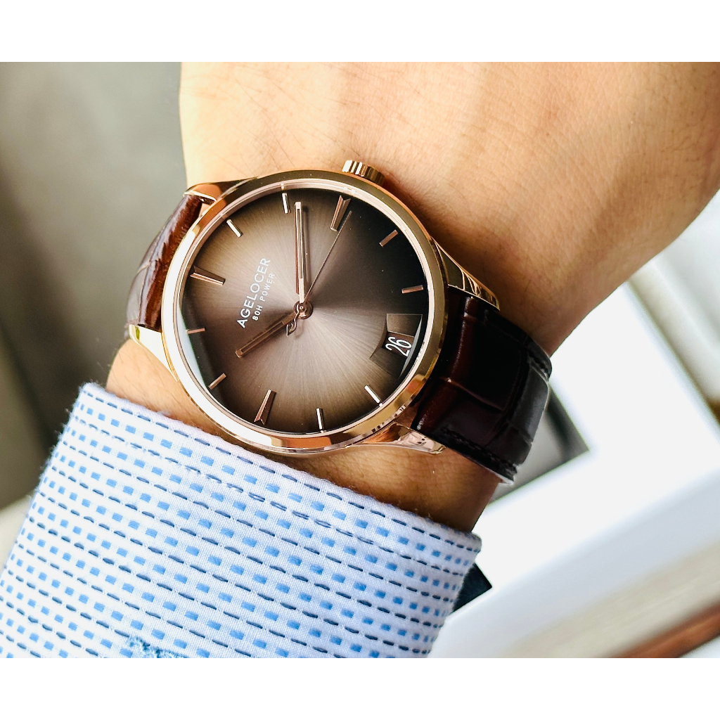 Đồng hồ nam dây da Agelocer Budapest