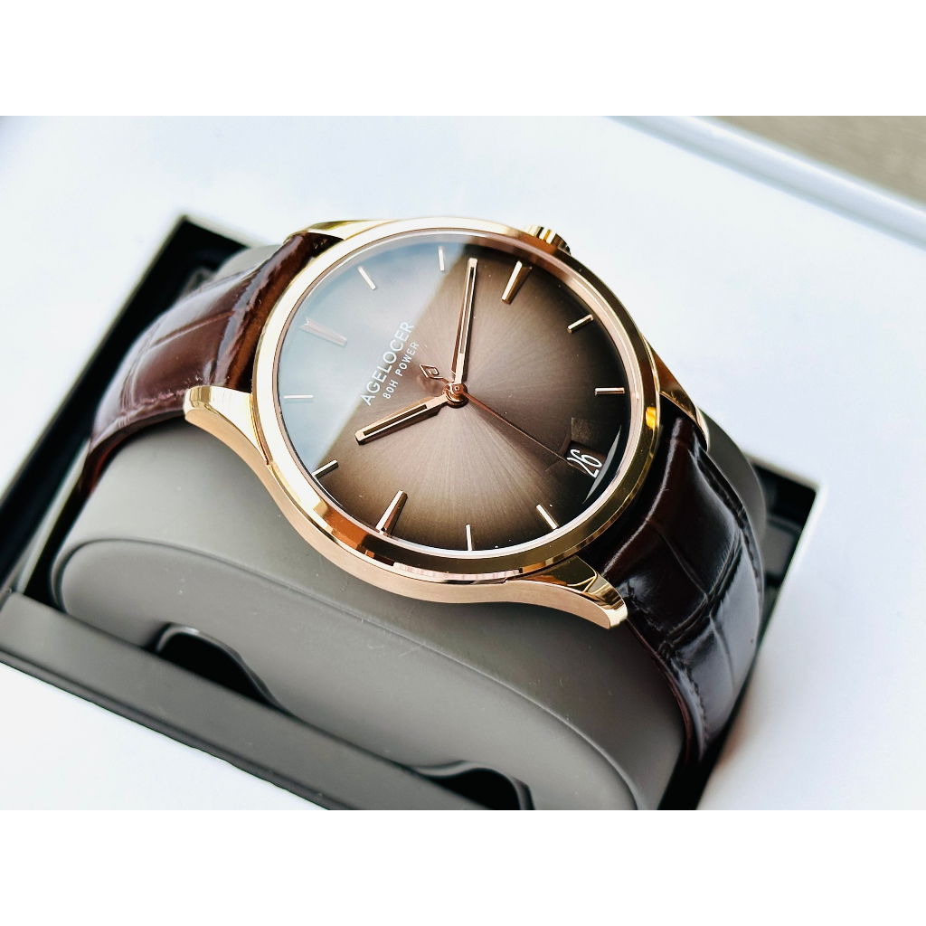 Đồng hồ nam dây da Agelocer Budapest