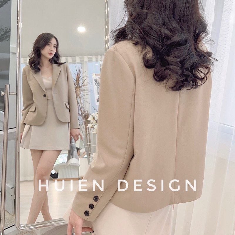 Áo blazer nữ 2 lớp dáng lỡ tay dài Huien Design thời trang công sở trẻ trung, áo vest nữ Hàn Quốc màu sắc | BigBuy360 - bigbuy360.vn