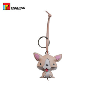 Móc Khóa Da Thủ Công TICK & PICK Túi Xách, Balo, Chìa Khóa Thiết Kế Thú Bông Dễ Thương Hình Chó Chihuahua