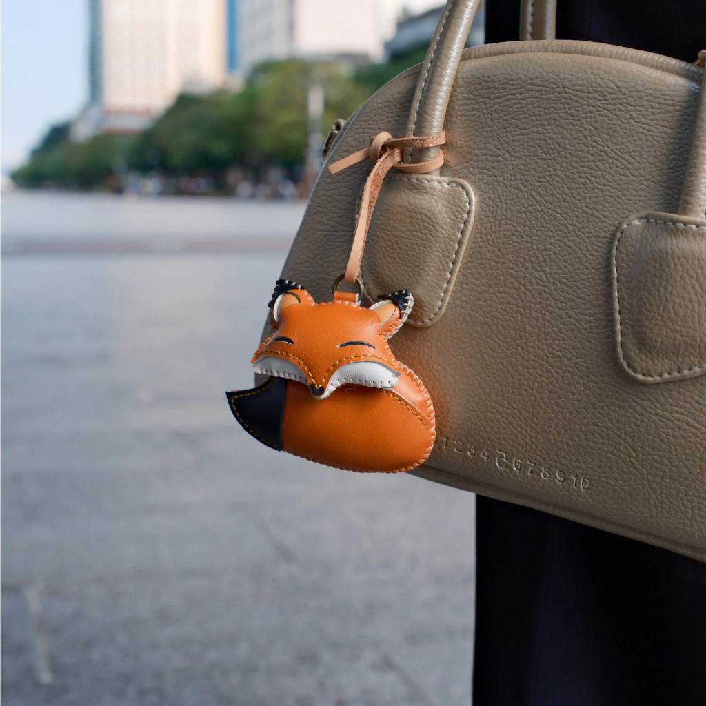 Móc Khóa Da Thủ Công TICK & PICK Túi Xách, Balo, Chìa Khóa Thiết Kế Thú Bông Dễ Thương Hình Con Cáo - Fox