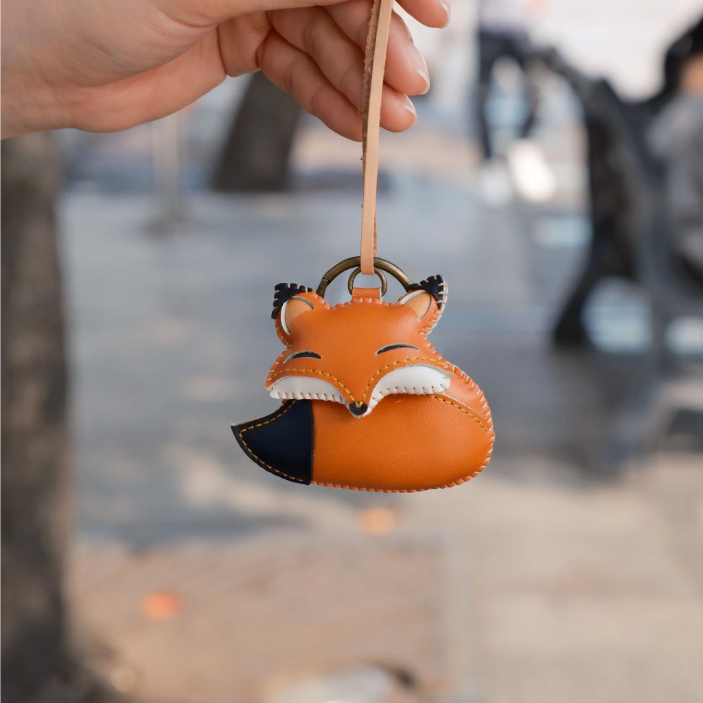 Móc Khóa Da Thủ Công TICK & PICK Túi Xách, Balo, Chìa Khóa Thiết Kế Thú Bông Dễ Thương Hình Con Cáo - Fox