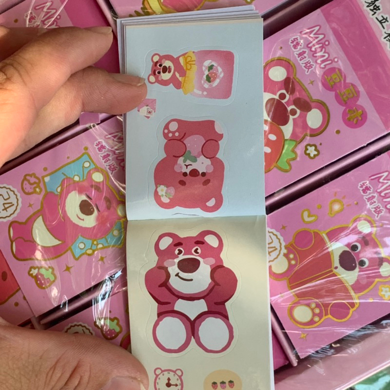 Khay 36 sổ dán gấu dâu mini siêu yêu