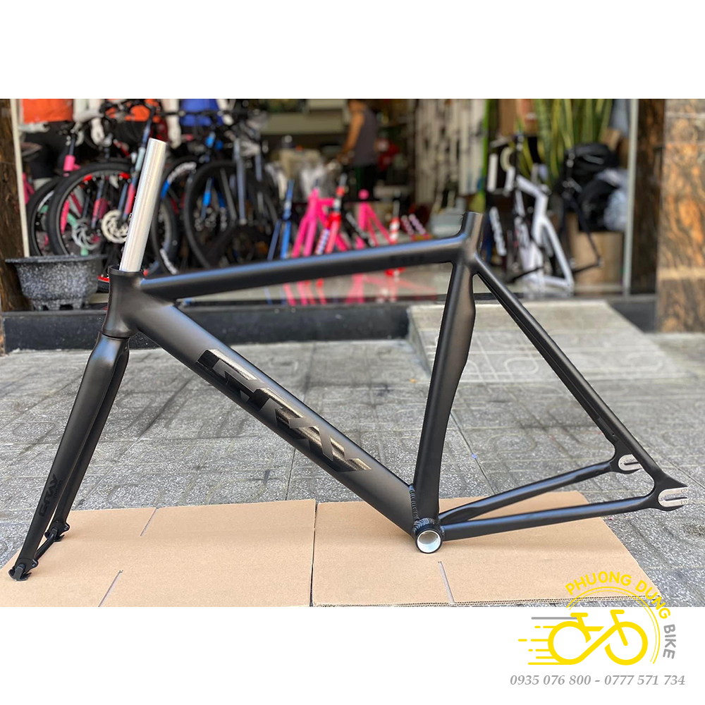 Khung sườn nhôm xe đạp Fixed Gear GRAY F10