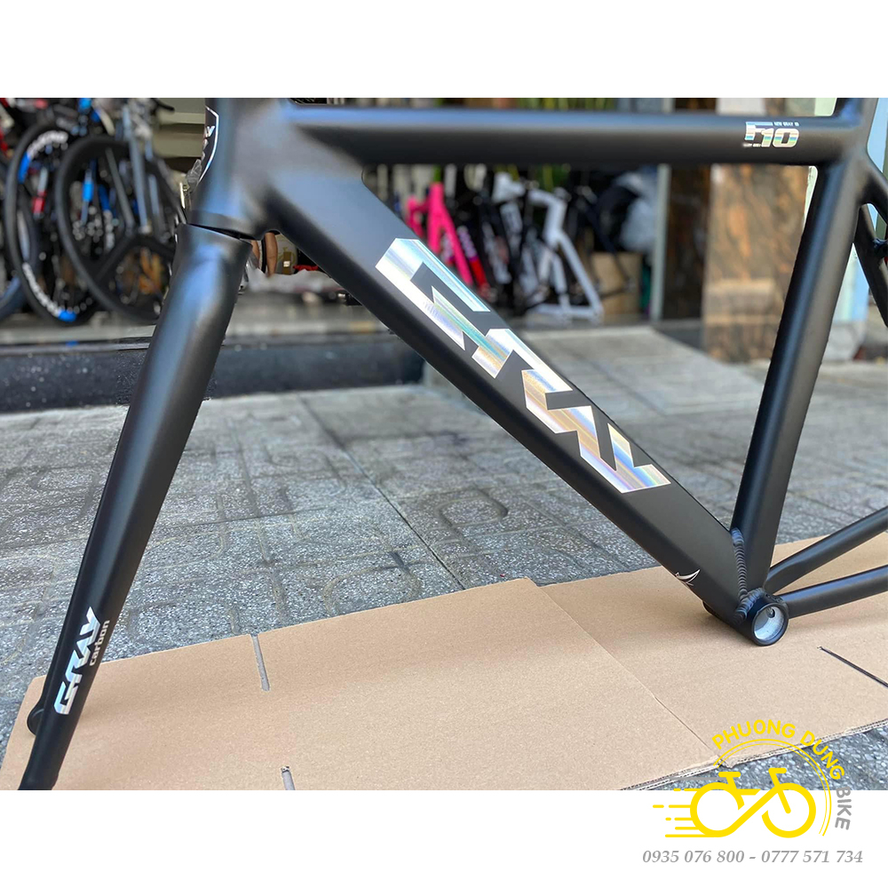 Khung sườn nhôm xe đạp Fixed Gear GRAY F10