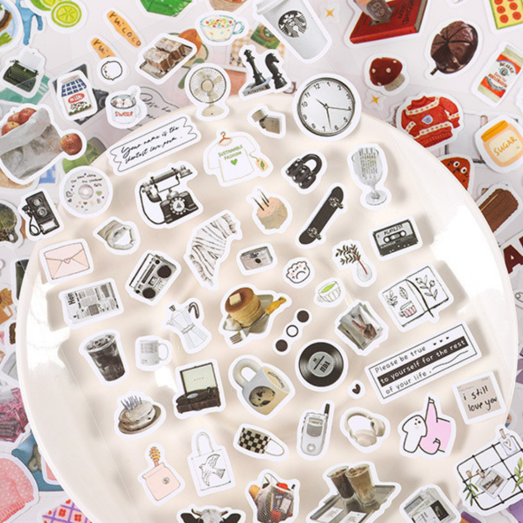 Stickers - Tờ Nhãn Dán Convenience Store Nhiều Hoạ Tiết Nhỏ Trang Trí Bullet Journals