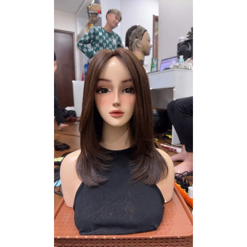 NGUYÊN ĐẦU TÓC THẬT LAYER LỠ 35CM SIÊU DA 3D TÓC VIP