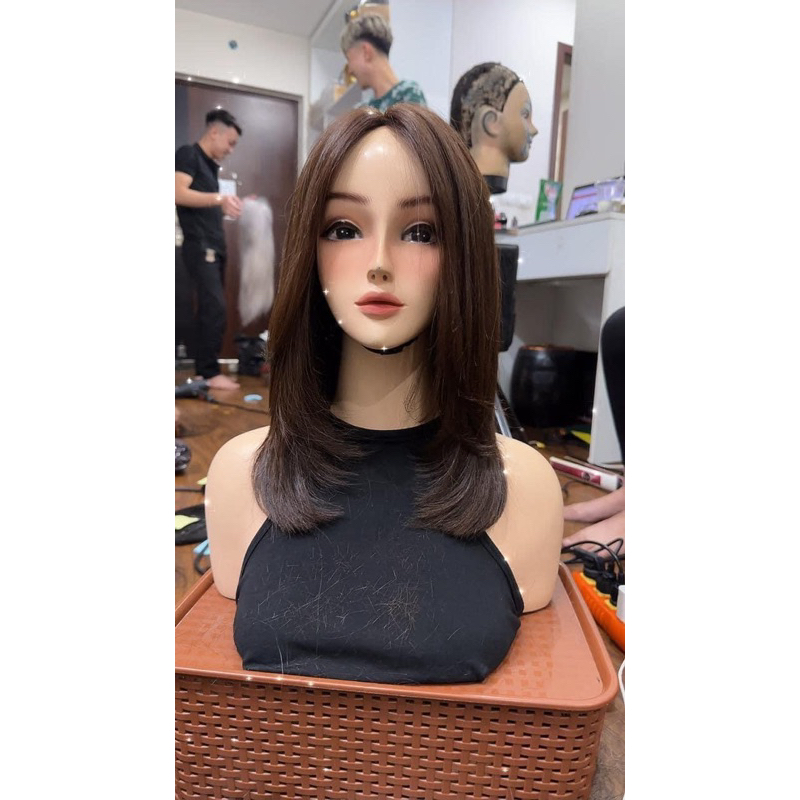 NGUYÊN ĐẦU TÓC THẬT LAYER LỠ 35CM SIÊU DA 3D TÓC VIP