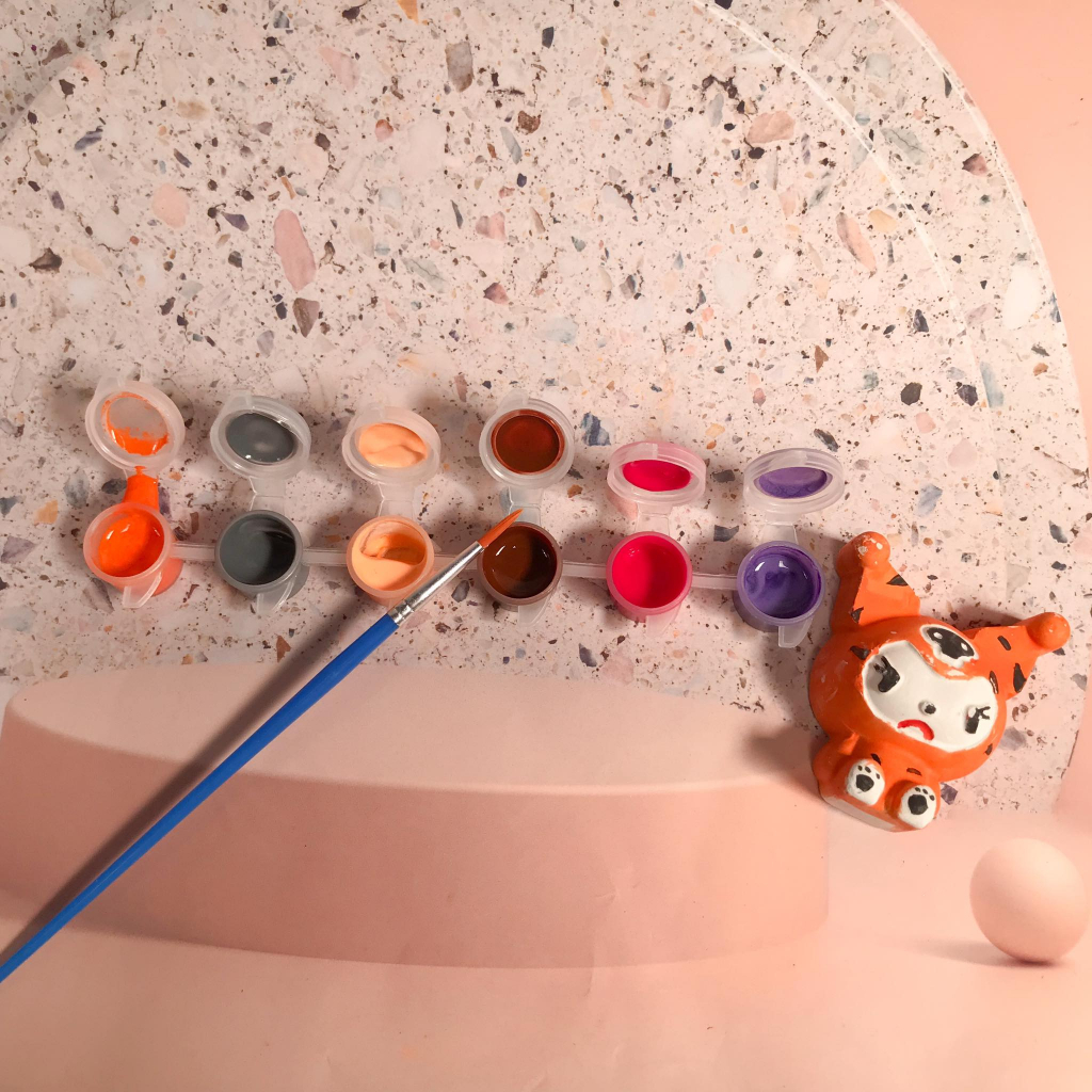 Dây Màu Tô Tượng HUNGACOLOR 6/12 ô dung tích 3ml đóng sẵn kèm cọ vẽ