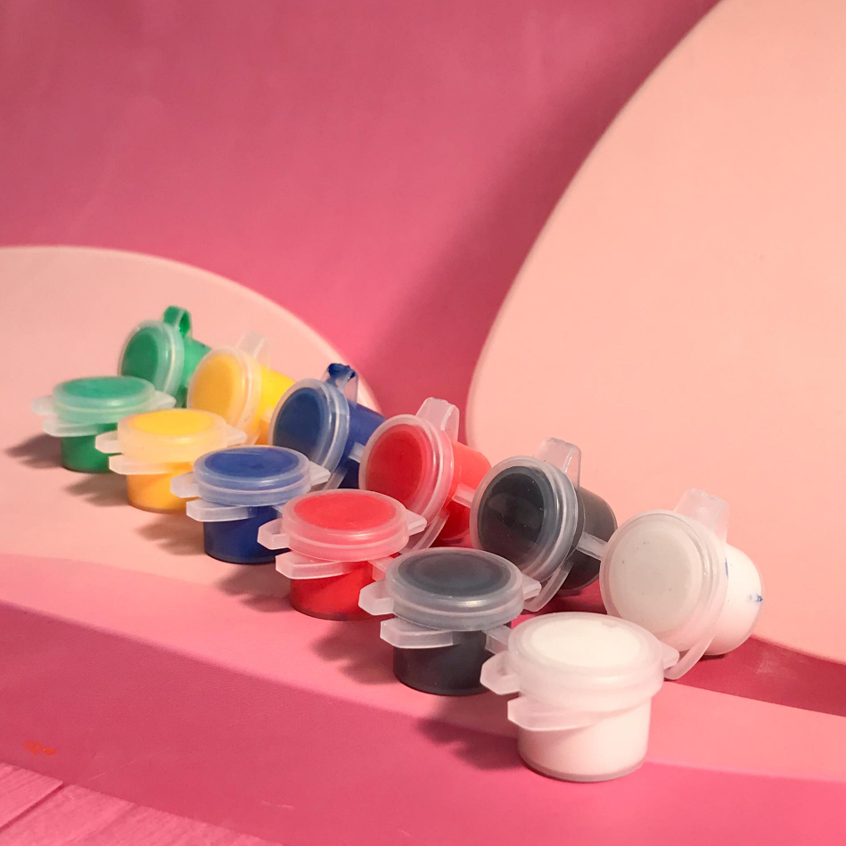 Dây Màu Tô Tượng HUNGACOLOR 6/12 ô dung tích 3ml đóng sẵn kèm cọ vẽ