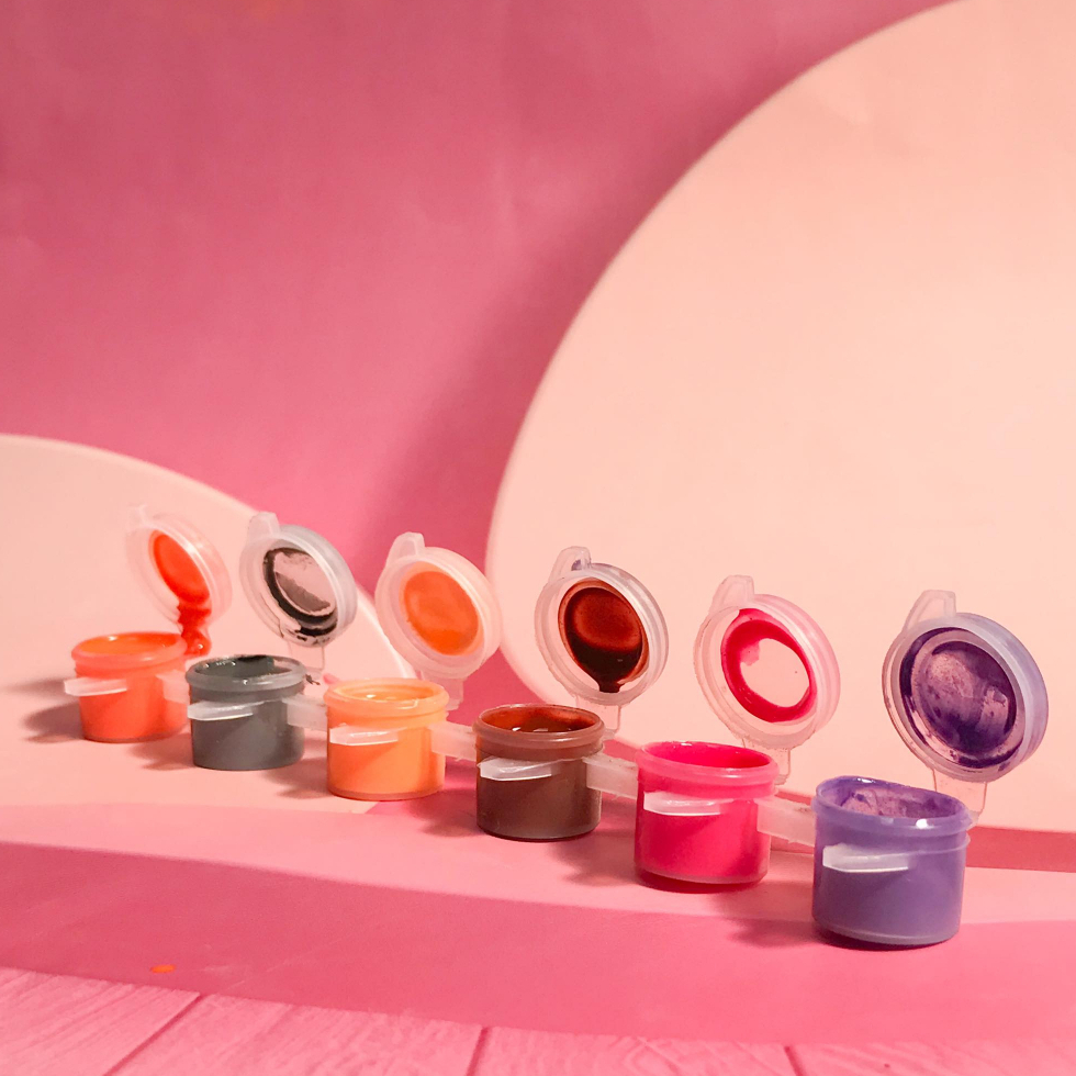 Dây Màu Tô Tượng HUNGACOLOR 6/12 ô dung tích 3ml đóng sẵn kèm cọ vẽ