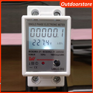  Rẻ Đồng hồ đo công suất điện 220V có nút RESET độ chính xác cao màn hình hiển thị LCD P U I Kwh bộ công tơ điện tử 