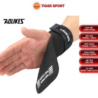 Găng tay tập gym - dây kéo lưng aolikes 7639, trợ lực cổ tay, hỗ trợ deadlift