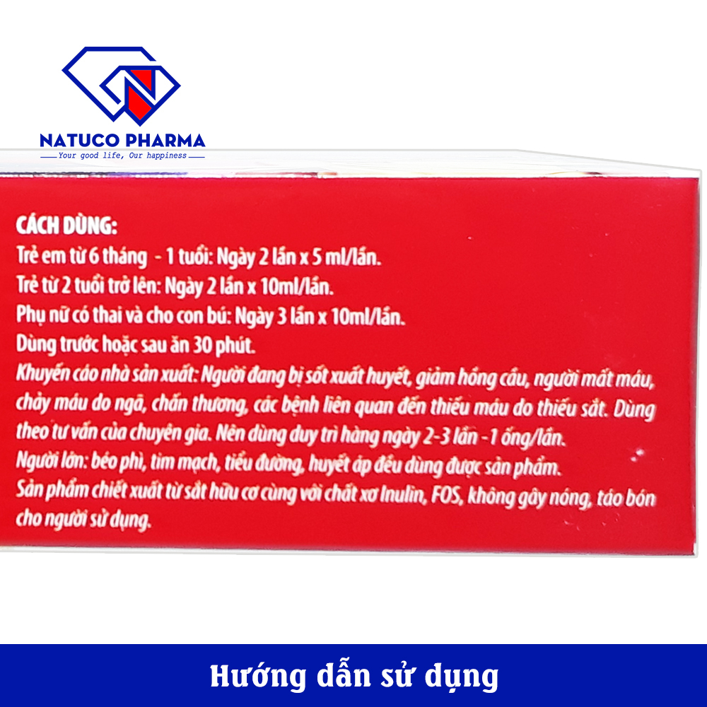 Siro bổ máu Ironme Folic Sắt III dùng cho người thiếu sắt, hay hoa mắt chóng mặt. trẻ nhỏ, phụ nữ mang thai - Hộp 20 ống