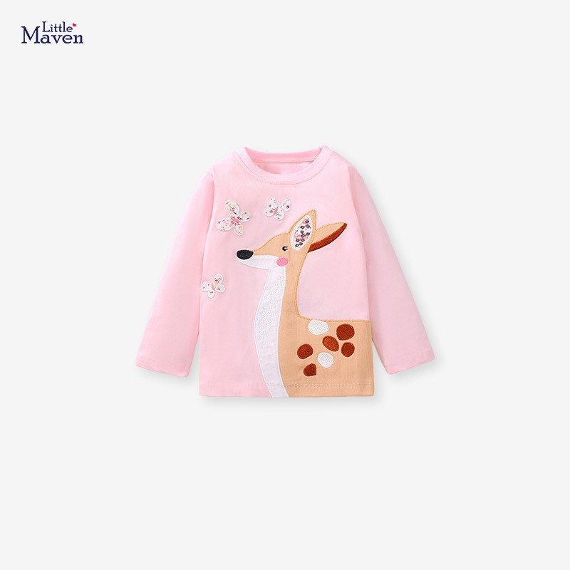 BST áo thun thu đông họa tiết cho bé gái 2-8 tuổi Mẫu mới 2024 P3 - Little Maven Official Store