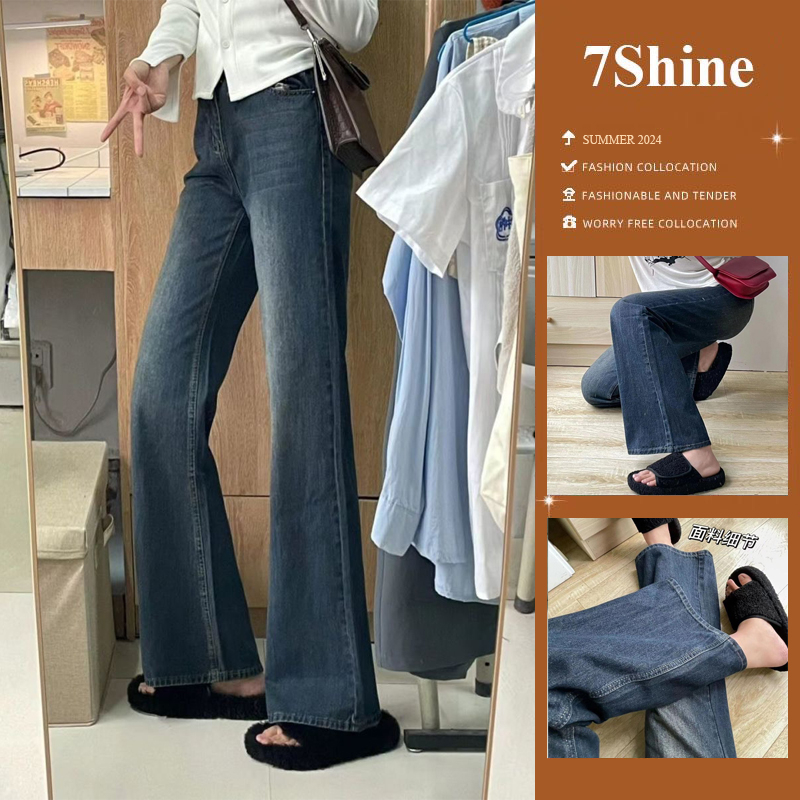 Quần jeans nữ Athena dáng rộng ống loe dễ phối đồ thiết kế đơn giản dành cho nữ