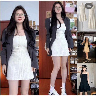 Váy 2 dây ren đi biển đi chơi style hàn quốc