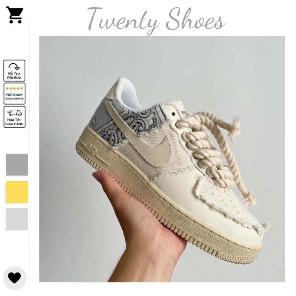 Giày Nike_Âm Dương AF1, Giày Air Force 1 Dây Thừng AF1 Thể Thao Nam Nữ