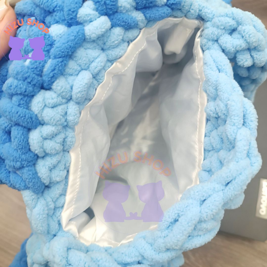 Túi Xách Nữ Đeo Vai Túi Len Nhung Cá SANRIO HANGYODON Đáng Yêu Handemade