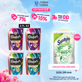 Combo 2 Túi Nước Xả Vải Comfort Chống Nhăn 2.7L