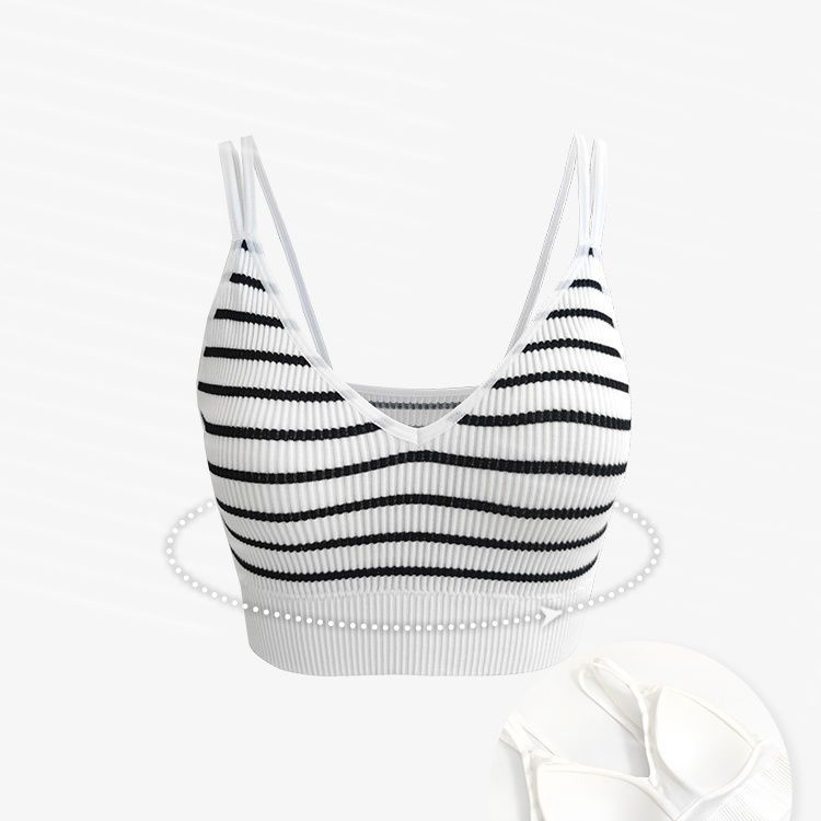 Áo bra mút mỏng 2 dây quyến rũ, Bra cotton gân tăm co dãn 4 chiều mềm mại SAVILL B3044