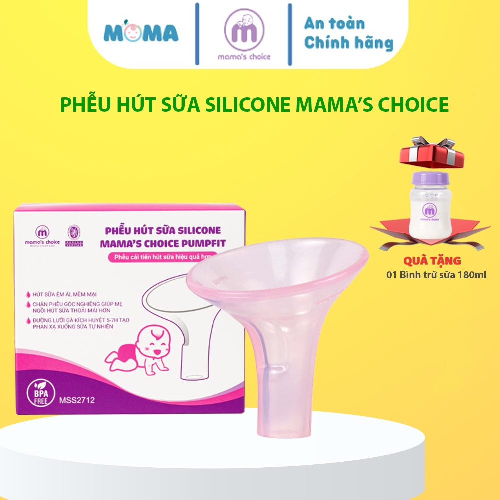 Phễu hút sữa silicon Mama's Choice chính hãng - Tương thích vớimáy hút sữa Medela,Spectra,Avent,Unimom,Rozabi,Cimilre
