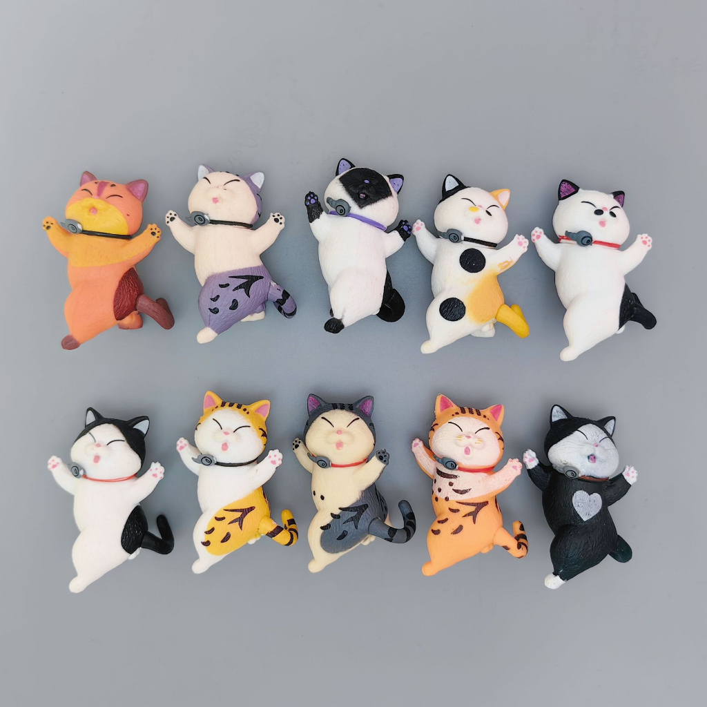 Mô Hình 10 Mèo Đứng Dơ Tay Để Bàn, Trang Trí Góc Họ Tập, Góc Làm Việc, Decor Nhà