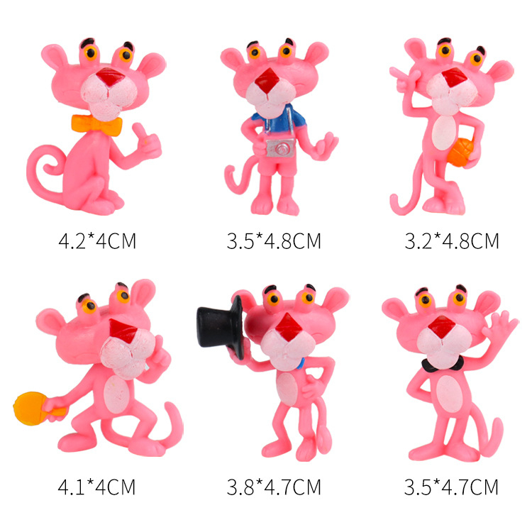 Mô Hình Báo Hồng - The Pink Panther Dễ Thương Đáng Yêu Với Nhiều Tư Thế, Decor Trang Trí Phòng Học, Bàn Làm Việc