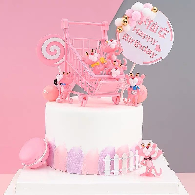 Bộ 6 Mô Hình Báo Hồng, Nhiều Tư Thế Đáng Yêu Cute, Mô Hình Mini Decor Trang Trí Phòng Học, Bàn Làm Việc