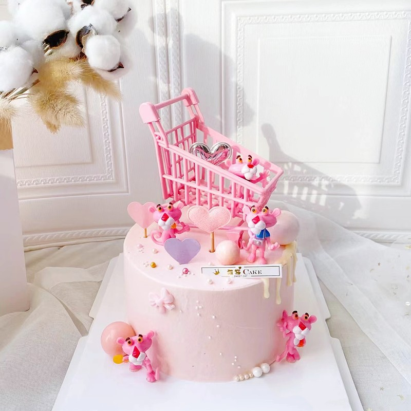 Bộ 6 Mô Hình Báo Hồng, Nhiều Tư Thế Đáng Yêu Cute, Mô Hình Mini Decor Trang Trí Phòng Học, Bàn Làm Việc