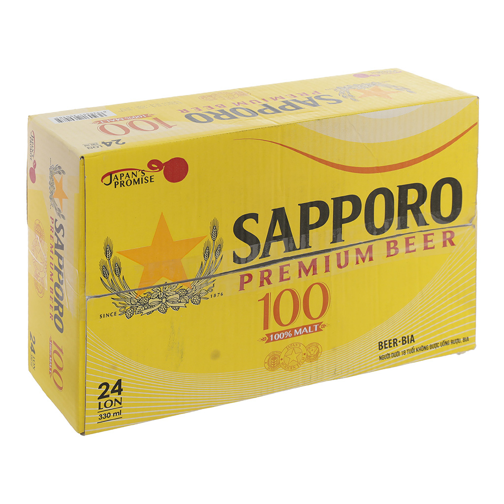 Bia Sapporo Premium 1OO - 24 lon x 330ml