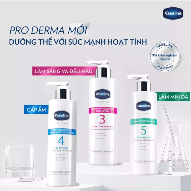 Sữa Dưỡng Thể Hoạt Tính Vaseline Pro Derma