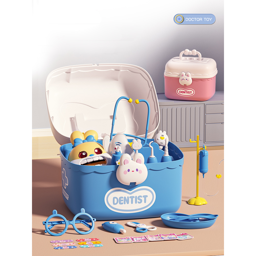 Đồ chơi bác sĩ trẻ em, gồm hộp y tế y tá, tiêm ống nghe dụng cụ trẻ em