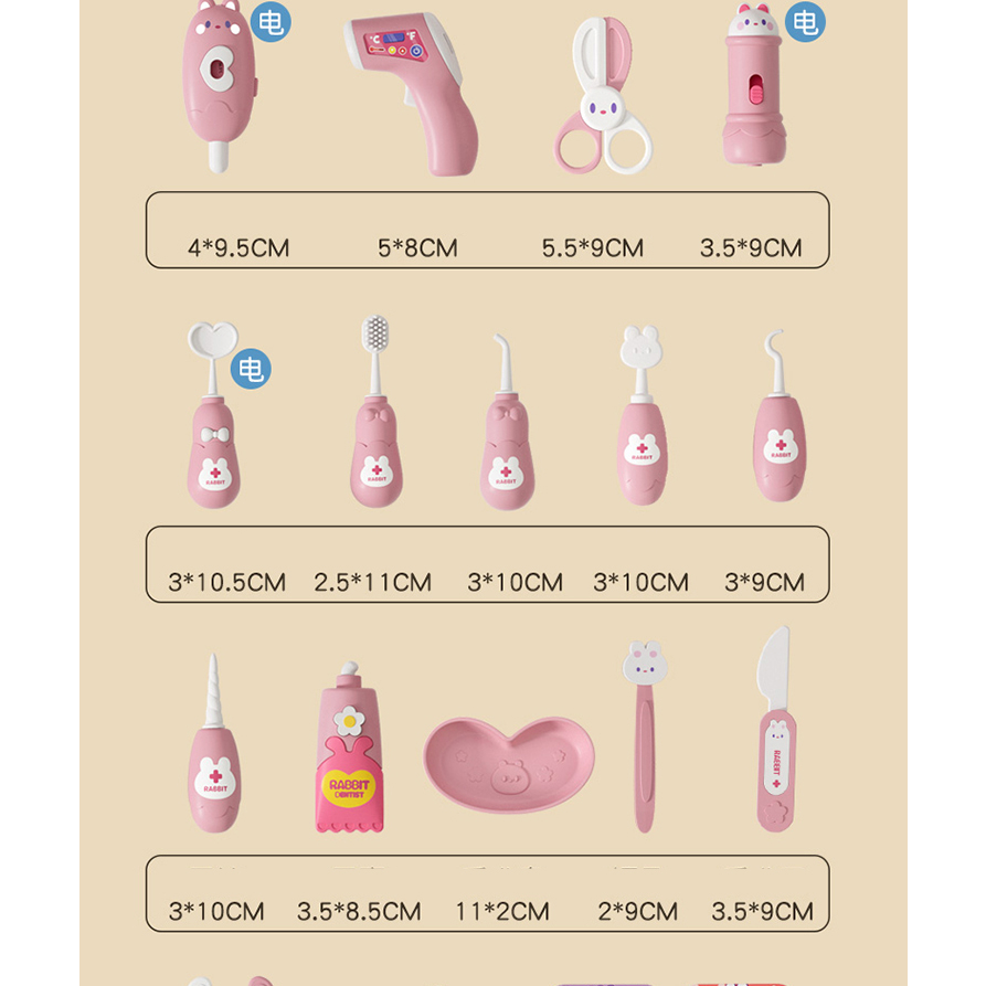 Đồ chơi bác sĩ trẻ em, gồm hộp y tế y tá, tiêm ống nghe dụng cụ trẻ em