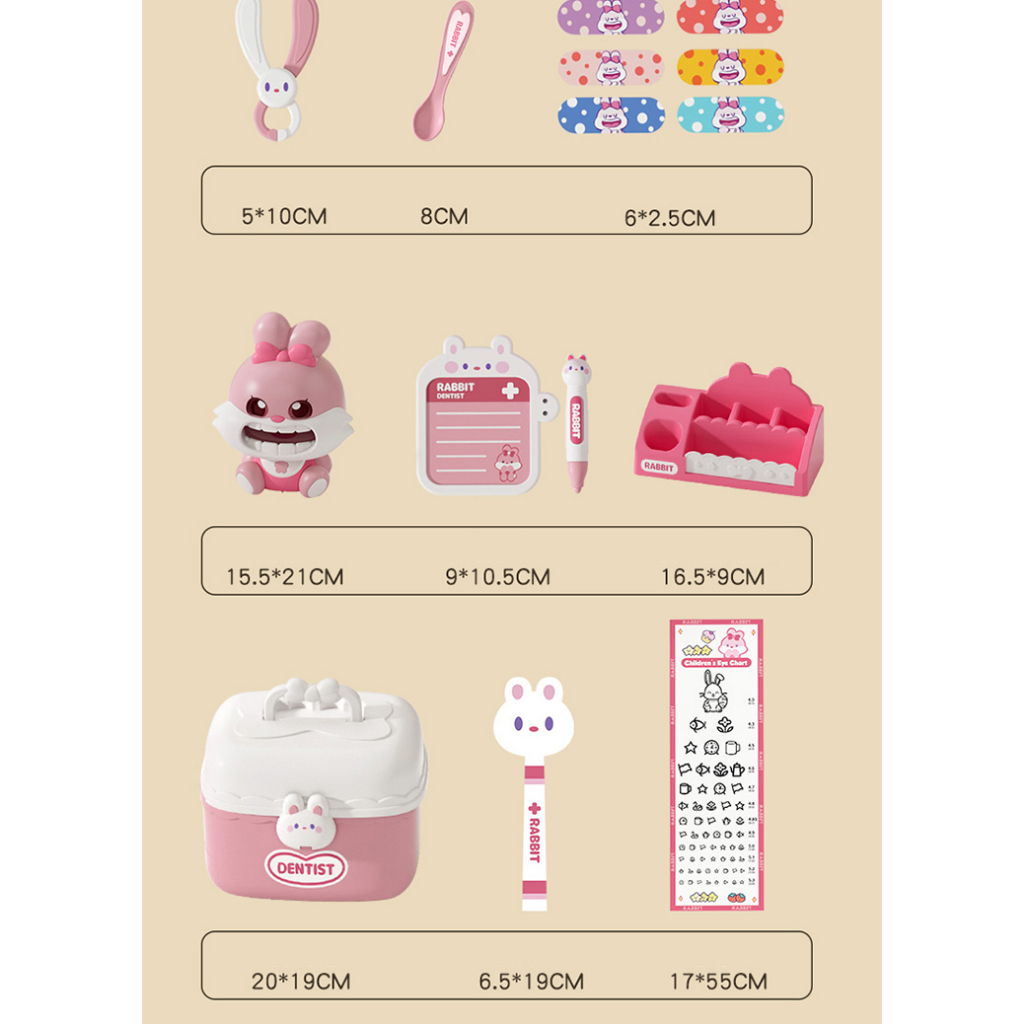 Đồ chơi bác sĩ trẻ em, gồm hộp y tế y tá, tiêm ống nghe dụng cụ trẻ em