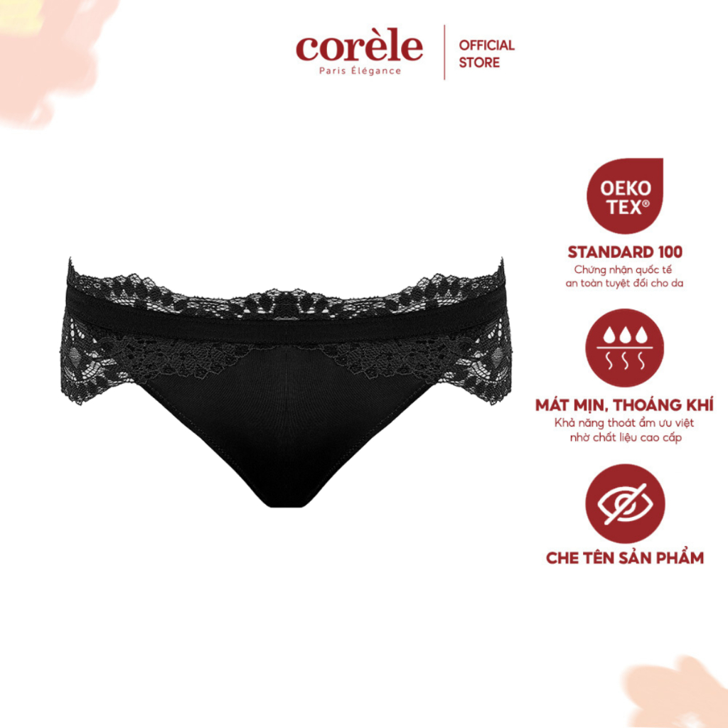 Quần lót nữ lưng vừa có ren Corèle V Pháp - 02133A