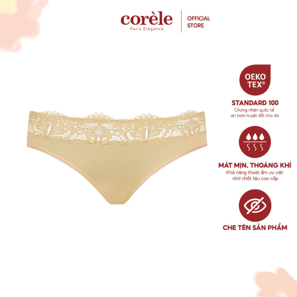 Quần lót nữ lưng vừa có ren Corèle V Pháp - 02133B