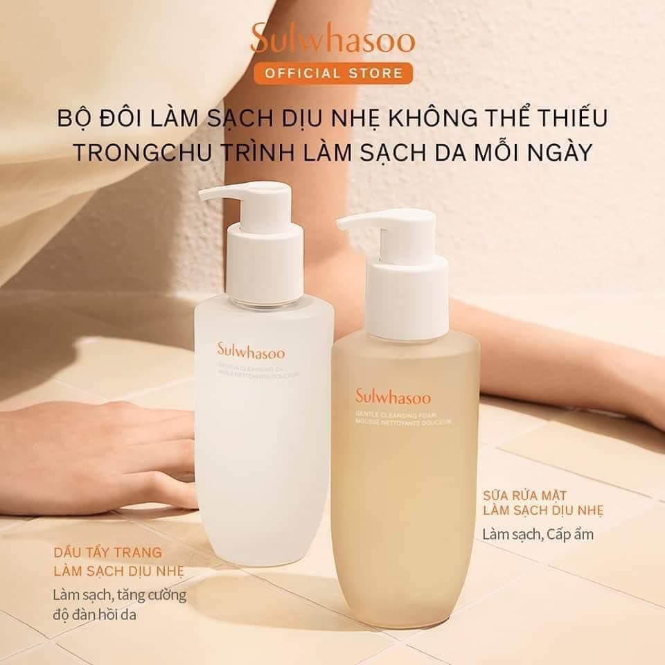 Sữa rửa mặt và dầu tẩy trang dịu nhẹ Sulwhasoo Gentle Cleansing mẫu mới