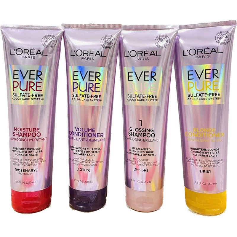 Bộ Dầu gội+ Dầu xã L'Oreal Paris EverPure Moisture Sulfate 250ml của Mỹ