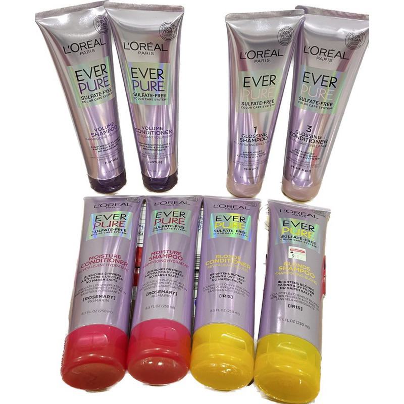 Bộ Dầu gội+ Dầu xã L'Oreal Paris EverPure Moisture Sulfate 250ml của Mỹ