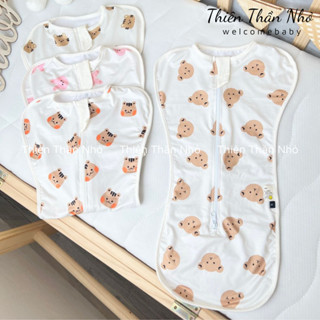 Nhộng Chũn Quấn Chũn Cho Bé Sơ Sinh VẢI THỞ Chất Petit siêu mềm mại giúp bé ngủ ngon sâu giấc