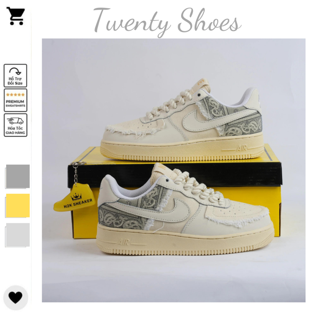 Giày Nike_Âm Dương AF1, Giày Air Force 1 Dây Thừng AF1 Thể Thao Nam Nữ